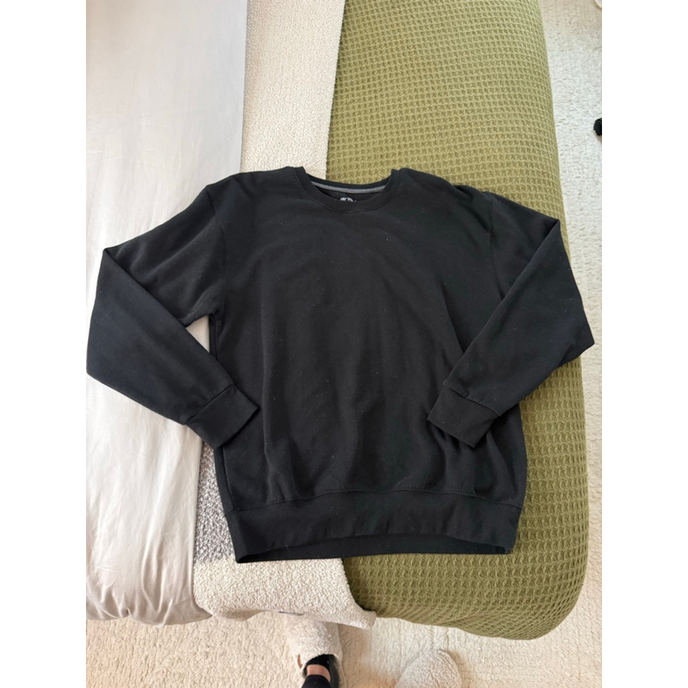 Men's Fruit of the Loom Black Crewneck Sweatshirt L